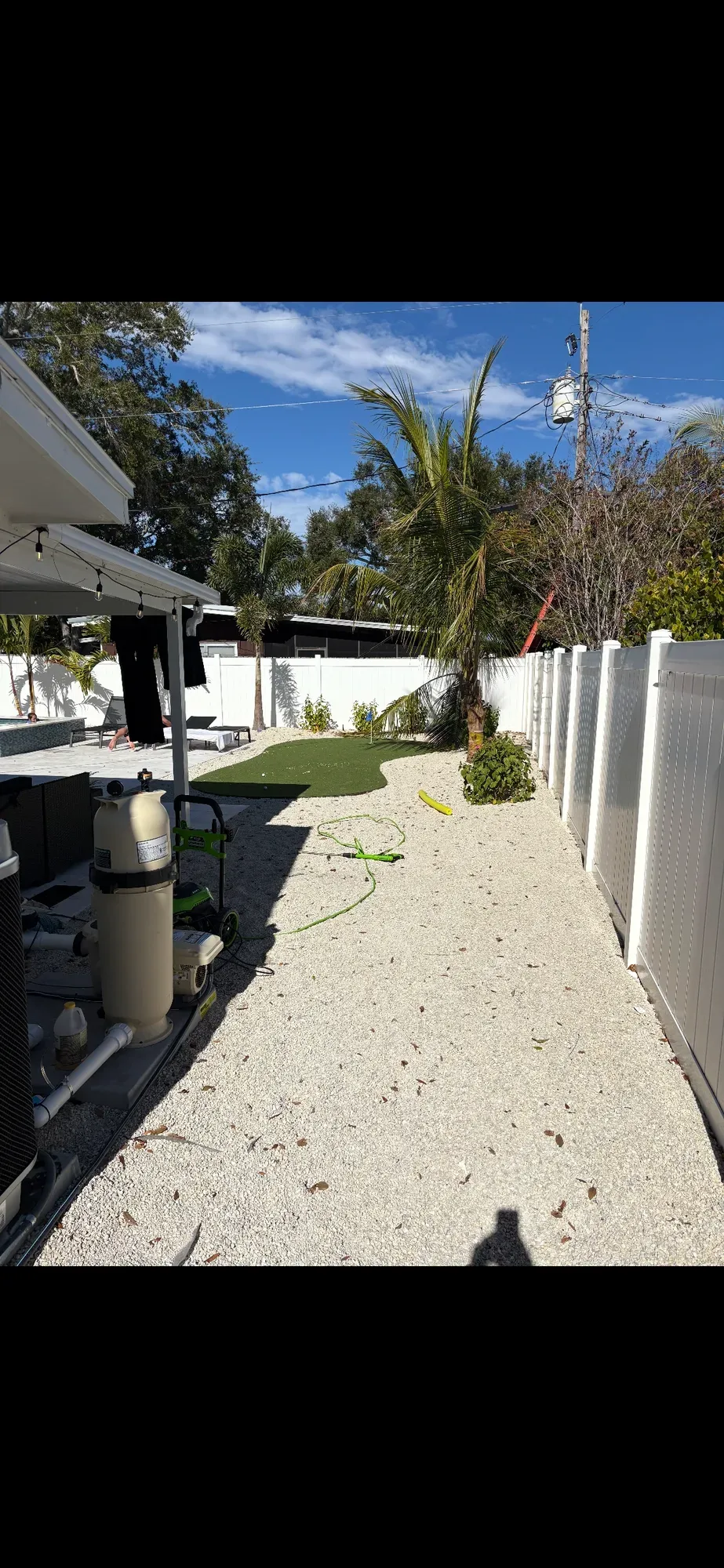The backyard putting green before artificial turf installation